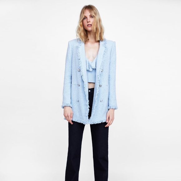 zara blazer tweed